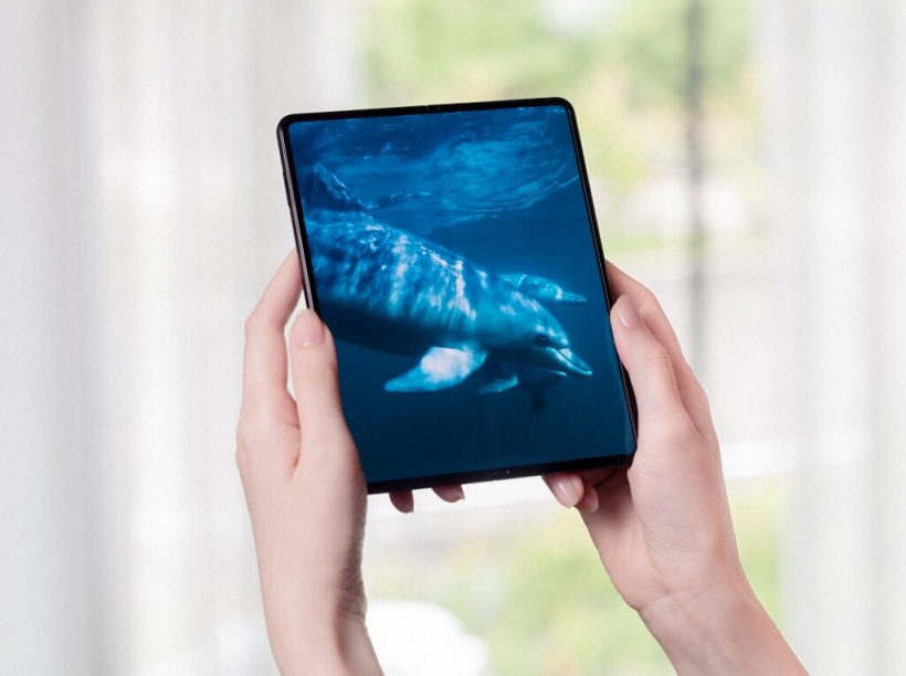 Samsung Galaxy Z Fold 3 open full in hand