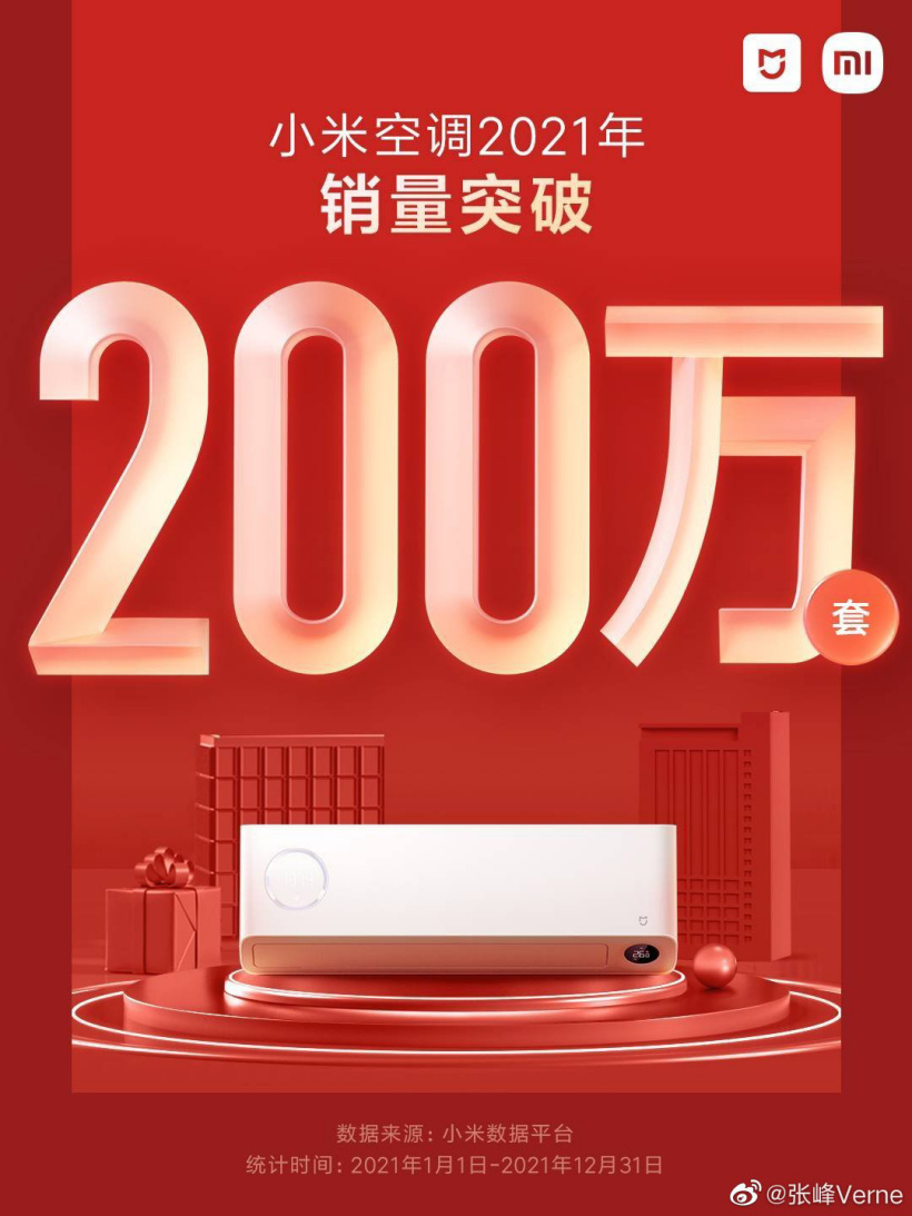 海报，底部是壁挂空调，顶部是200万