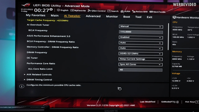 BIOS 截图，超频选项