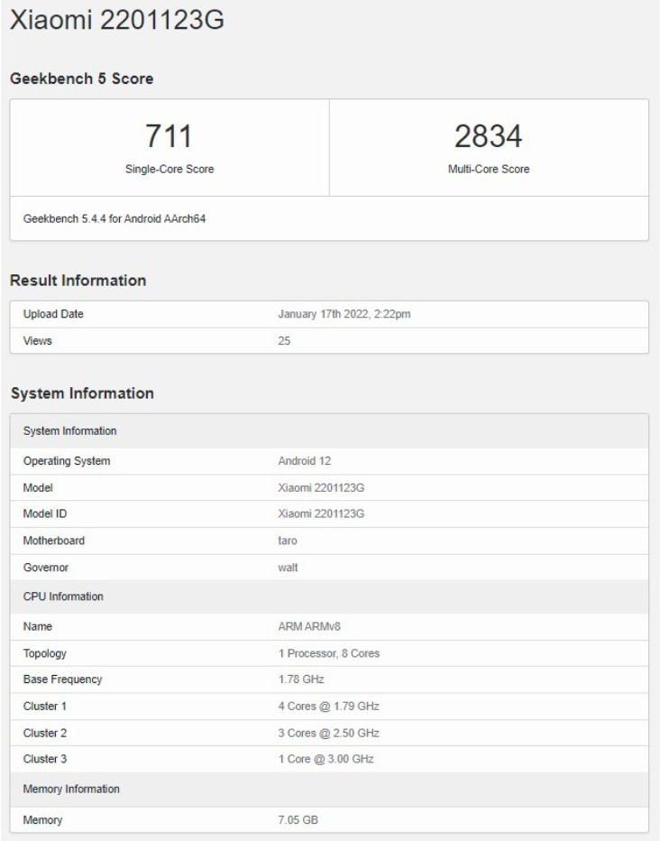 Geekbench跑分截图