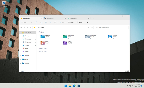 微软新版Win11 dev 22572发布：资源管理器终于支持多标签页了！